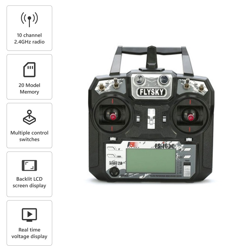 FlySky FS-i6X 2.4GHz AFHDS 2A RC Transmitter with FS-iA10B Receiver - Image 7